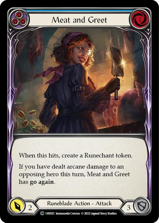 Meat and Greet (Blue) [1HV021] (Historic Pack 1 Blitz Deck Viserai)