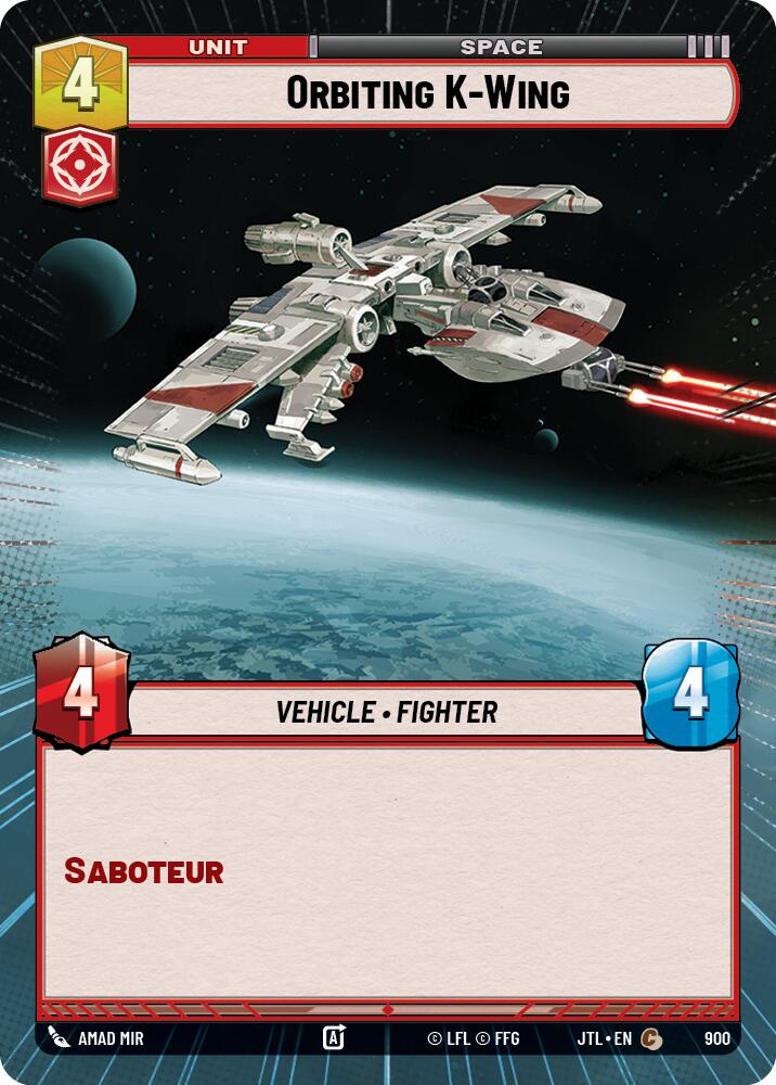 Orbiting K-Wing (900) (Hyperspace Foil) (900) [Jump to Lightspeed]