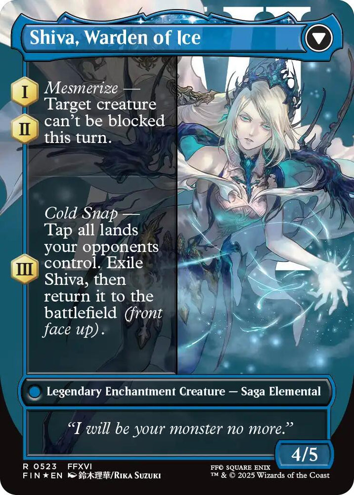 Jill, Shiva's Dominant // Shiva, Warden of Ice (Borderless) (Surge Foil) [FINAL FANTASY]