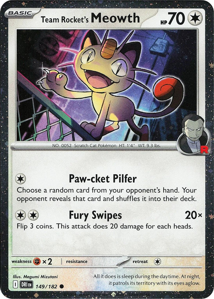 Team Rocket's Meowth (149/182) (Cosmos Holo) [Miscellaneous Cards]