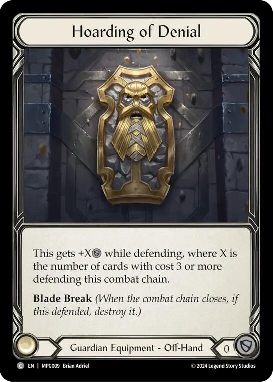 Hoarding of Denial [MPG009] (Mastery Pack Guardian)  Cold Foil