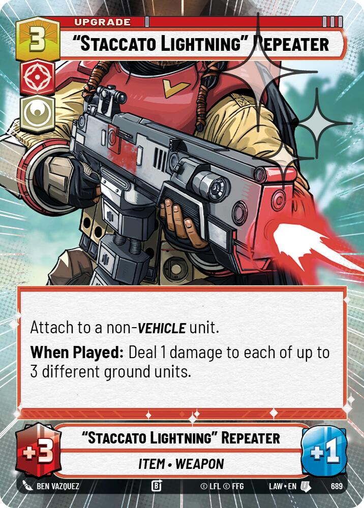 Staccato Lightning Repeater (451) (Hyperspace Foil) (451) [A Lawless Time]