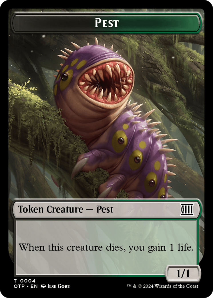 how rare are serialized cards mtg Pest // Plot Double-Sided Token [Outlaws of Thunder Junction: Breaking