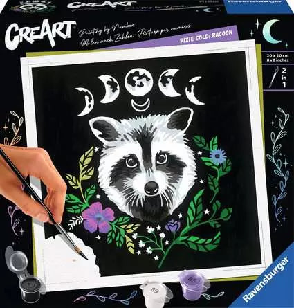 Ravensburger CreArt: Pixel Cold Racoon - Paint By Numbers