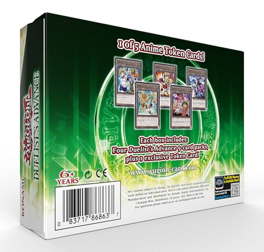 Yu-Gi-Oh! Duelist's Advance Box 4 Booster Packs Plus 1 Exclusive Token